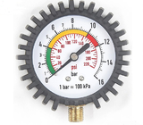 manômetro Inline do calibre de pressão 1/4BSPT do pneumático de 40-63mm com protetor de borracha