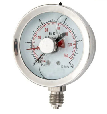calibre de pressão enchido líquido líquido 0-1500psi do óleo Ss316 do calibre de pressão de 2 1/2” 100BAR